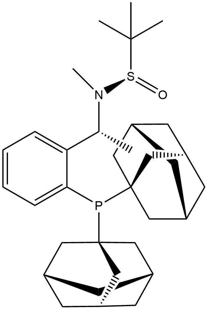 [S(R)]-N-[(R)-1-[2-(Diadamantanphosphino)phenyl]ethyl]-N,2-dimethyl-2-propanesulfinamide Structure