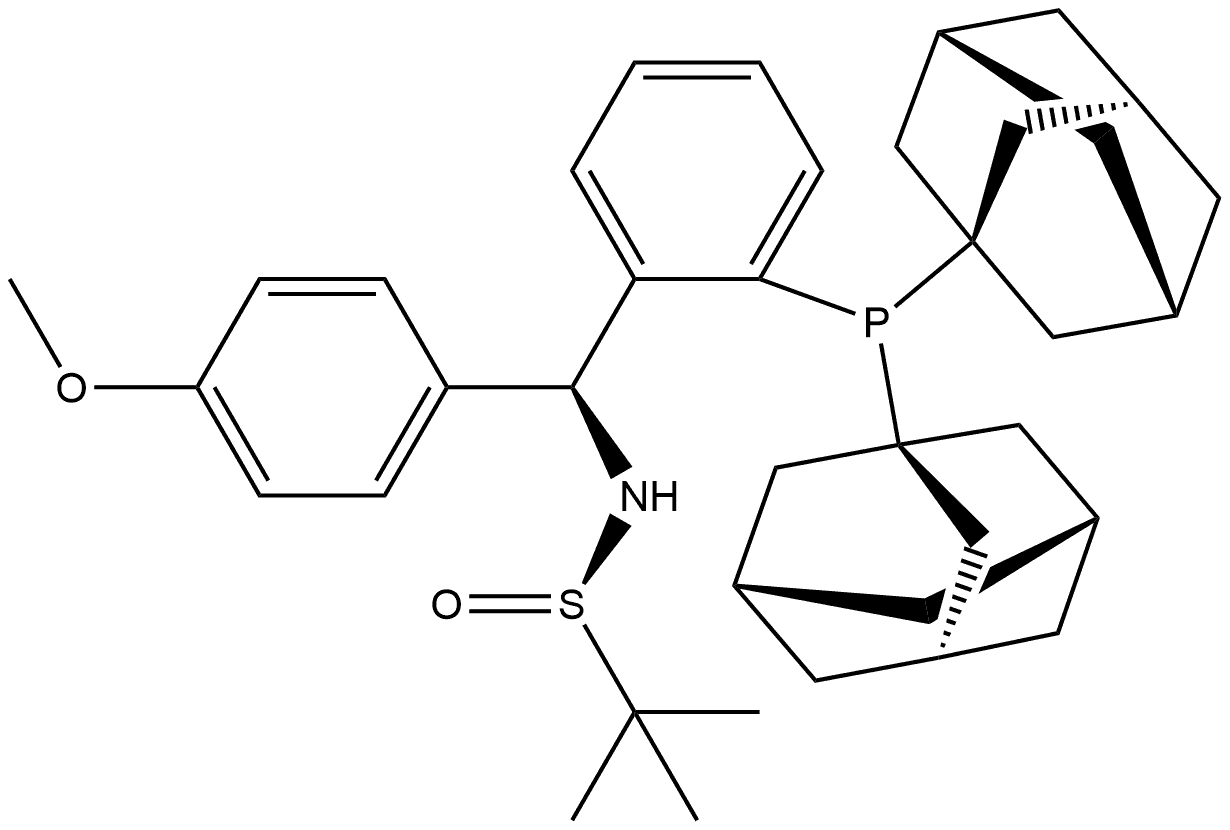 [S(R)]-N-[(S)-(4-甲氧基)[2-(二金刚烷基膦)苯基]甲基]-2-叔丁基亚磺酰胺 结构式