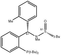 [S(R)]-N-[(S)-[2-(二叔丁基膦)(2-甲苯)]甲基]-N-甲基-2-叔丁基亚磺酰胺 结构式