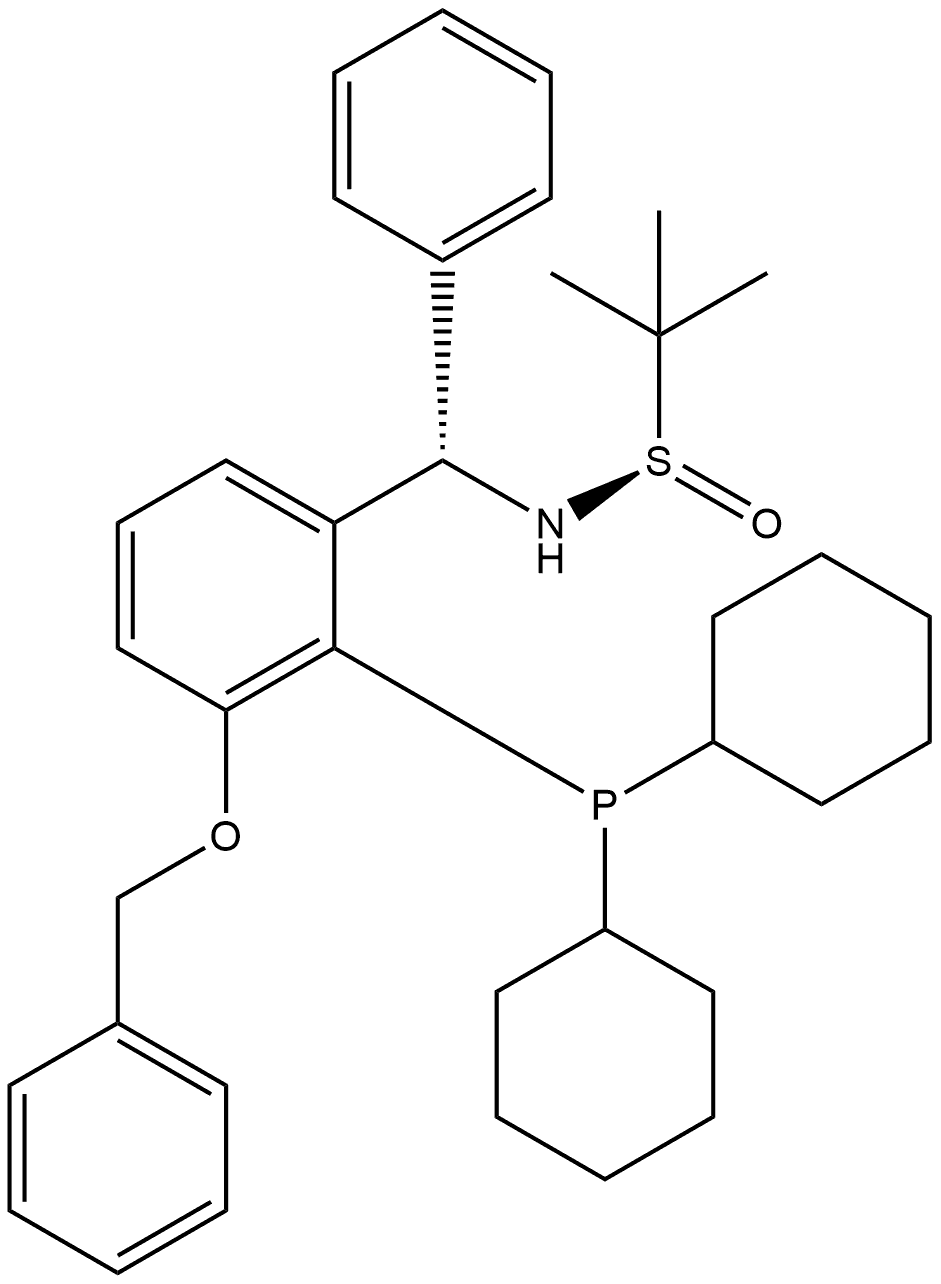[S(R)]-N-[(S)-[(3-(Benzyloxy)-2-(dicyclohexylphosphino)phenyl)phenylmethyl]-2-methyl-2-propanesulfinamide, 2565792-64-3, 结构式