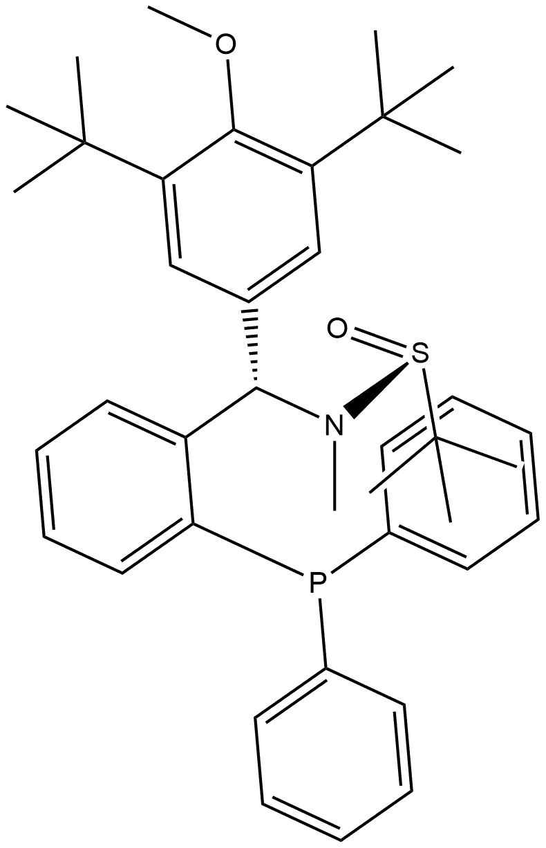 [S(R)]-N-[(S)-[3,5-Bis(1,1-dimethylethyl)-4-methoxyphenyl][2-(diphenylphosphino)phenyl]methyl]-N,2-dimethyl-2-propanesulfinamide, 2454167-25-8, 结构式