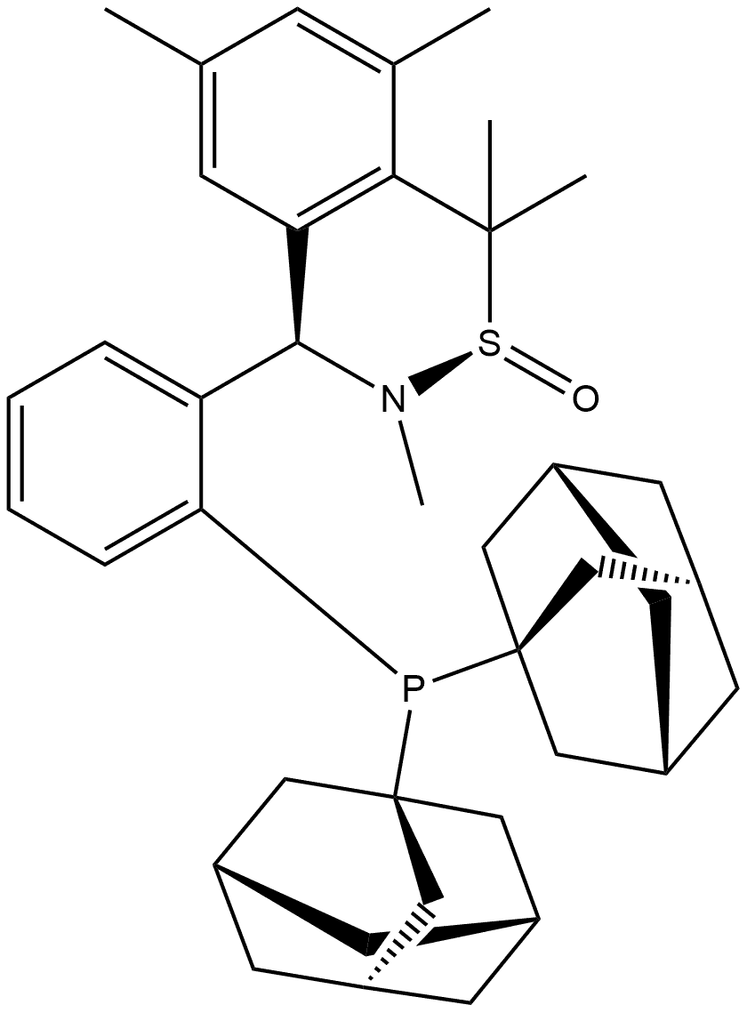 [S(R)]-N-[(R)-(3,5-Dimethylphenyl)[2-(Diadamantanphosphino)phenyl]methyl]-N,2-dimethyl-2-propanesulfinamide Structure