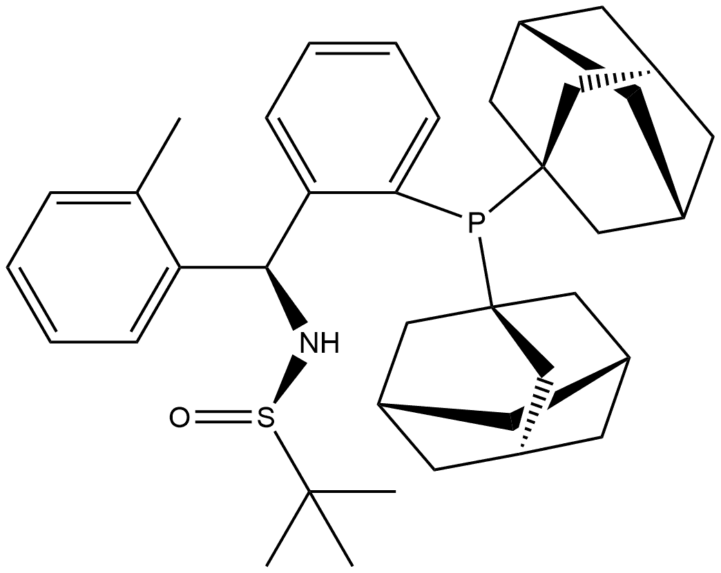 [S(R)]-N-[(S)-[2-(二金刚烷基膦)(2-甲苯)]甲基]-2-叔丁基亚磺酰胺,,结构式