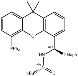 [S(R)]-N-[(R)-(2-Naphthalenyl)[5-(diphenylphosphino)-9,9-dimethyl-9H-xanthen-4-yl]methyl]-2-methyl-2-propanesulfinamide Structure