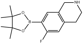 6-氟-7-(4,4,5,5-四甲基-[1,3,2]二氧杂硼硼烷-2-基)-1,2,3,4-四氢异喹啉 结构式