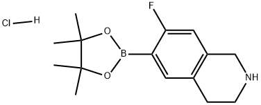 7-氟-6-(4,4,5,5-四甲基-[1,3,2]二氧杂硼硼烷-2-基)-1,2,3,4-四氢异喹啉盐酸盐 结构式