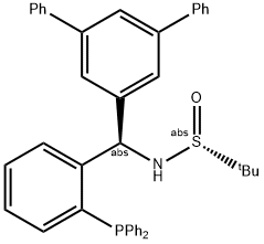 [S(R)]-N-[(R)-(3,5-二苯基苯基)[2-(二苯基膦)苯基]甲基]-2-叔丁基亚磺酰胺, , 结构式