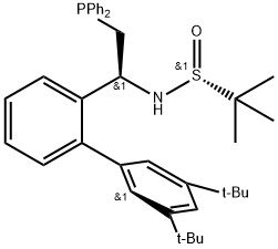[S(R)]-N-[(1S)-1-[3',5'-Bis(1,1-dimethylethyl)[1,1'-biphenyl]-2-yl]-2-(diphenylphosphino)ethyl]-2-methyl-2-propanesulfinamide Structure