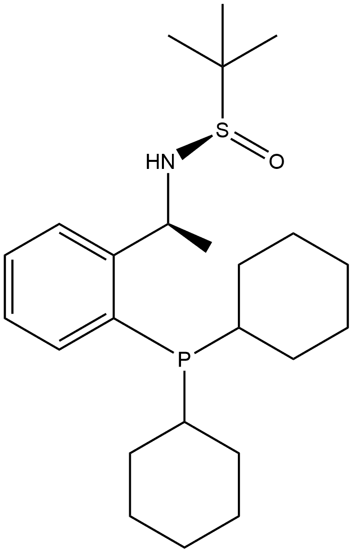S(R)]-N-[(1S)-1-[2-(二环己基膦)苯基]乙基]-2-叔丁基亚磺酰胺, , 结构式