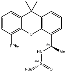 [S(R)]-N-[(R)-1-[5-(二苯基膦)-9,9-二甲基-9H-氧杂蒽]乙基]-2-叔丁基亚磺酰胺, , 结构式