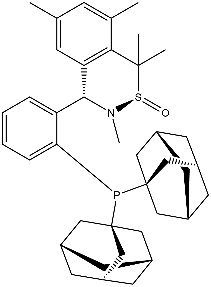 [S(R)]-N-[(S)-(3,5-Dimethylphenyl)[2-(Diadamantanphosphino)phenyl]methyl]-N,2-dimethyl-2-propanesulfinamide Structure