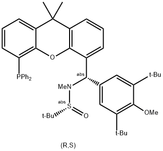 [S(R)]-N-[(S)-[3,5-Bis(trifluoromethyl)phenyl][5-(diphenylphosphino)-9,9-dimethyl-9H-xanthen-4-yl]methyl]-N,2-dimethyl-2-propanesulfinamide|[S(R)]-N-[(S)-[3,5-二(三氟甲基)苯基][5-(二苯基膦)-9,9-二甲基-9H-氧杂蒽]甲基]-N-甲基-2-叔丁基亚磺酰胺