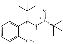 [S(R)]-N-[(1S)-1-[2-(Diphenylphosphino)phenyl]-2,2-dimethylpropyl]-2-methyl-2-propanesulfinamide, 1595319-94-0, 结构式