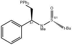 S(R)]-N-[(1S)-2-(二苯基膦)-1-苯基乙基]-N-甲基-2-叔丁基亚磺酰胺, 1824731-37-4, 结构式