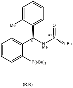 [S(R)]-N-[(R)-[2-(二叔丁基膦)(2-甲苯)]甲基]-N-甲基-2-叔丁基亚磺酰胺,,结构式