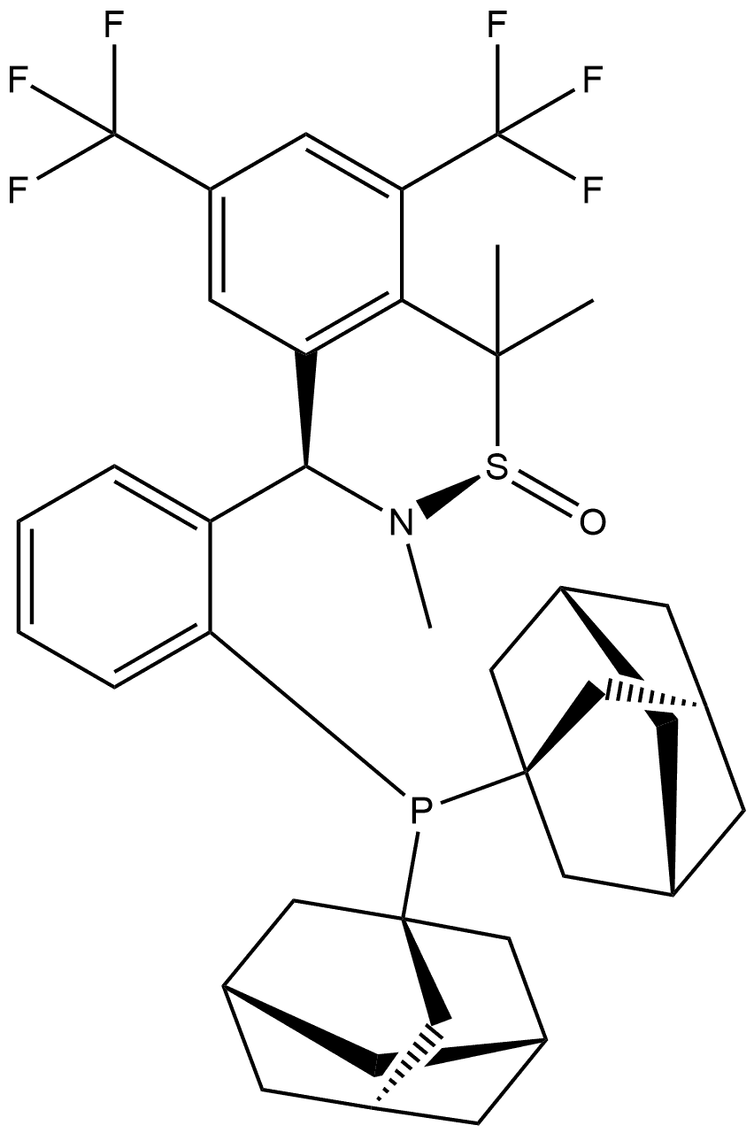 [S(R)]-N-[(R)-(3,5-二(三氟甲基)苯基)[2-(二金刚烷基膦)苯基]甲基]-N-甲基-2-叔丁基亚磺酰胺 结构式