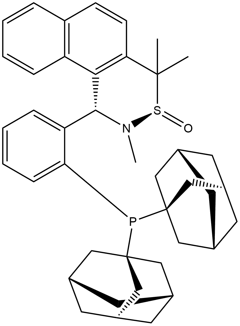 [S(R)]-N-[(S)-[2-(Diadamantanphosphino)phenyl]-1-naphthalenylmethyl]-N,2-dimethyl-2-propanesulfinamide Structure