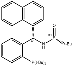 [S(R)]-N-[(S)-[2-(二叔丁基膦)苯基]-1-萘基甲基]-2-叔丁基亚磺酰胺 结构式