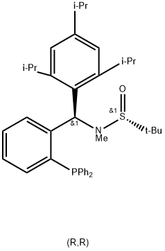 S(R)]-N-[(R)-[2-(二苯基膦)苯基](2,4,6-三异丙基苯基)甲基]-N-甲基-2-叔丁基亚磺酰胺, , 结构式
