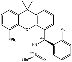 [S(R)]-N-[(R)-(2-methylphenyl)[5-(diphenylphosphino)-9,9-dimethyl-9H-xanthen-4-yl]methyl]-2-methyl-2-propanesulfinamide Structure