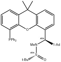 [S(R)]-N-[(R)-[2-(1-Adamantylmethyl)][5-(diphenylphosphino)-9,9-dimethyl-9H-xanthen-4-yl]methyl]-N,2-dimethyl-2-propanesulfinamide Structure
