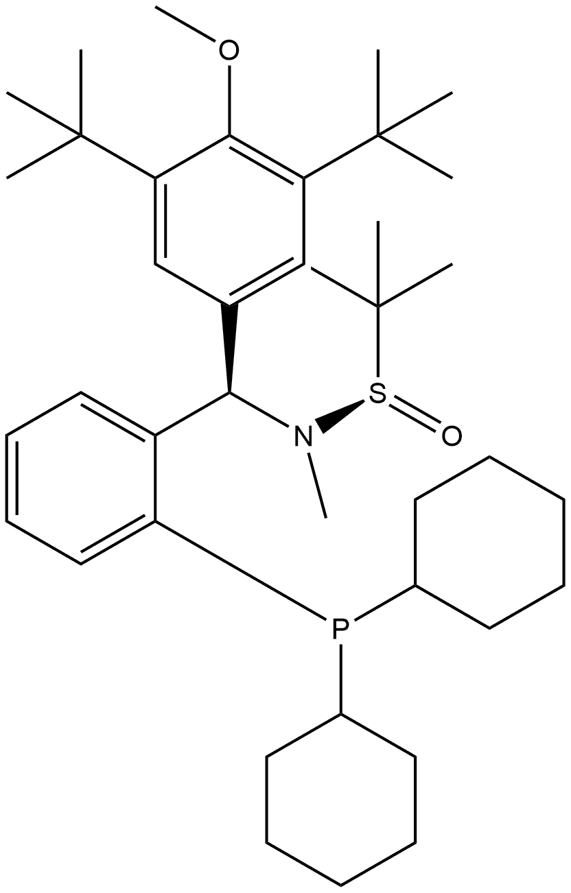[S(R)]-N-[(R)-[3,5-Bis(1,1-dimethylethyl)-4-methoxyphenyl][2-(dicyclohexylphosphino)phenyl]methyl]-N,2-dimethyl-2-propanesulfinamide, 2565792-49-4, 结构式
