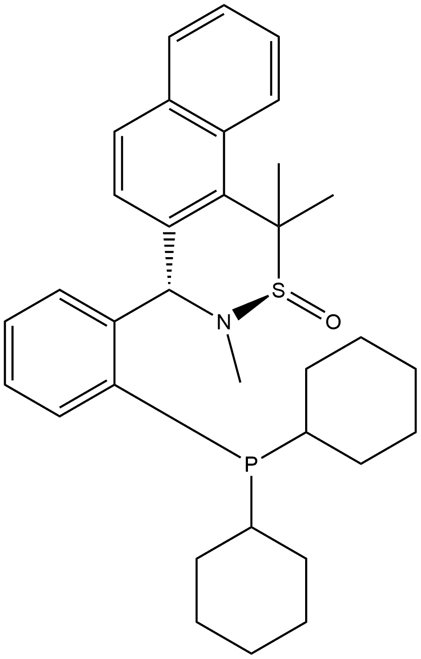 [S(R)]-N-[(S)-[2-(Dicyclohexylphosphino)phenyl]-2-naphthalenylmethyl]-N,2-dimethyl-2-propanesulfinamide, 2565792-44-9, 结构式