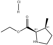 (2R,3S)-3-Methyl-pyrrolidine-2-carboxylic acid ethyl ester hydrochloride 结构式
