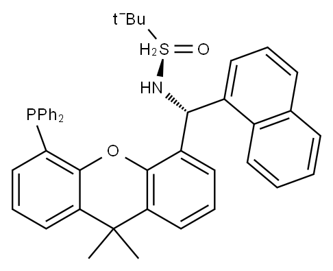 [S(R)]-N-[(R)-(1-萘基)[5-(二苯基膦)-9,9-二甲基-9H-氧杂蒽]甲基]-2-叔丁基亚磺酰胺 结构式
