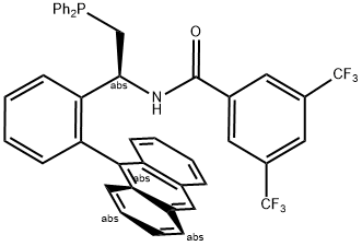 N-[(1S)-1-[2-(9-蒽基)苯基]-2-(二苯基膦)乙基]-3,5-二(三氟甲基)苯甲酰胺 结构式