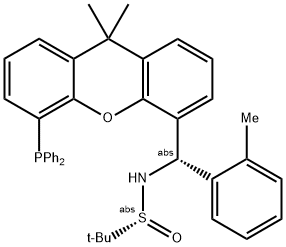 [S(R)]-N-[(S)-(2-苯甲基)[5-(二苯基膦)-9,9-二甲基-9H-氧杂蒽]甲基]-2-叔丁基亚磺酰胺,2374225-98-4,结构式