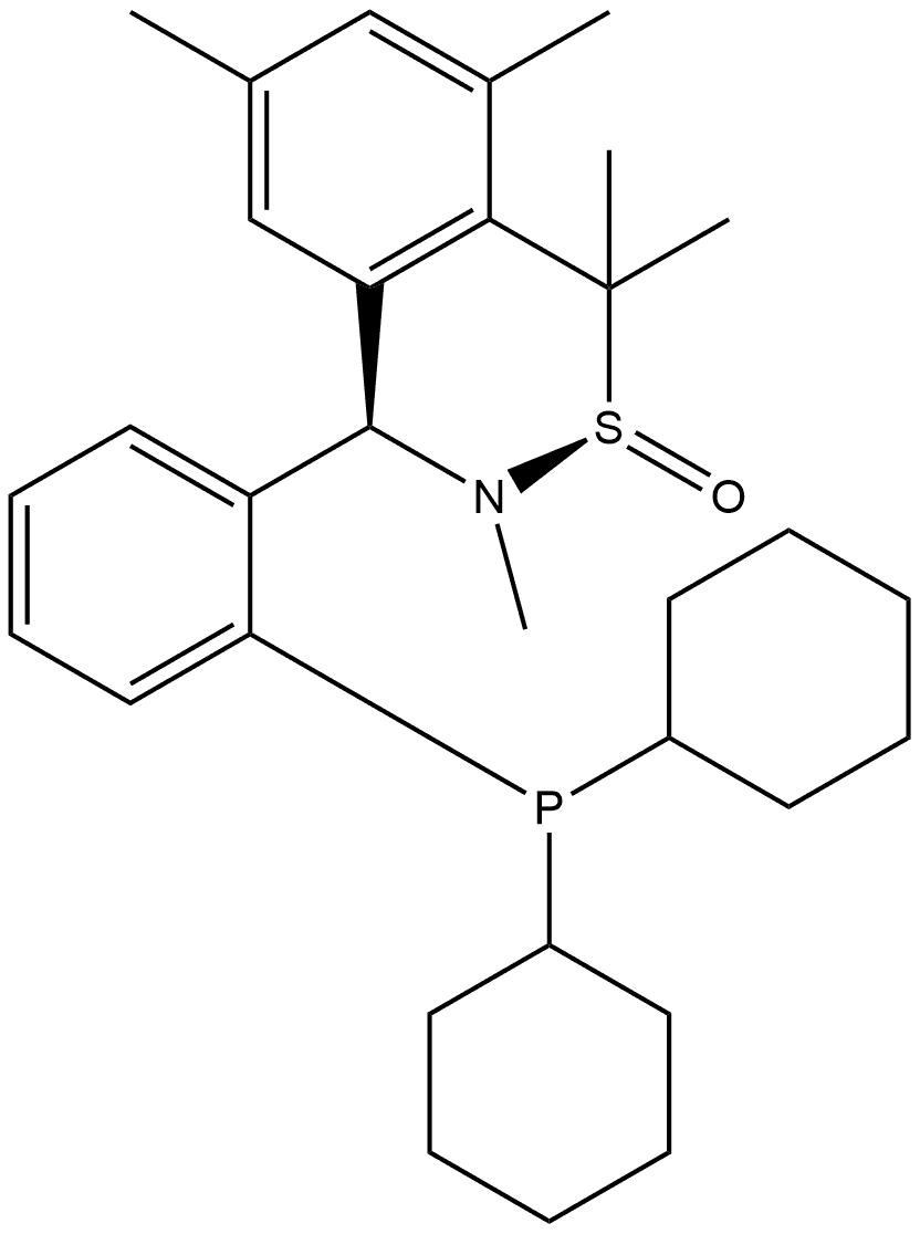 S(R)]-N-[(R)-(3,5-Dimethylphenyl)[2-(dicyclohexylphosphino)phenyl]methyl]-N,2-dimethyl-2-propanesulfinamide|S(R)]-N-[(R)-(3,5-二甲基苯基)[2-(二环己基膦)苯基]甲基]-N-甲基-2-叔丁基亚磺酰胺