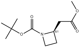 (R)-1-BOC-氮杂环丁烷-2-基-乙酸甲酯,,结构式