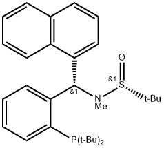 [S(R)]-N-[(S)-[2-(二叔丁基膦)苯基]-1-萘基甲基]-N-甲基-2-叔丁基亚磺酰胺 结构式