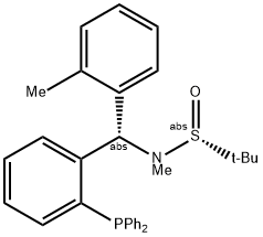 S(R)]-N-[(S)-(2-甲基苯基)[2-(二苯基膦)苯基]甲基]-N-甲基-2-叔丁基亚磺酰胺, , 结构式