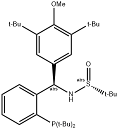 [S(R)]-N-[(R)-[3,5-二叔丁基-4-甲氧基苯基][2-(二叔丁基膦)苯基]甲基]-2-叔丁基亚磺酰胺,,结构式