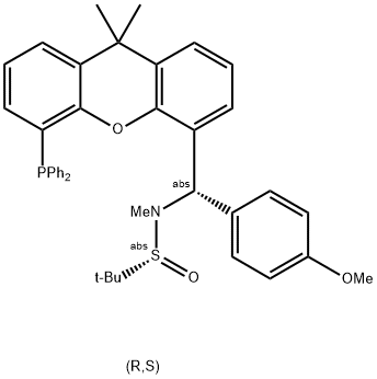 [S(R)]-N-[(S)-(4-甲氧基苯基)[5-(二苯基膦)-9,9-二甲基-9H-氧杂蒽]甲基]-N-甲基-2-叔丁基亚磺酰胺 结构式