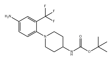 Carbamic acid, N-[1-[4-amino-2-(trifluoromethyl)phenyl]-4-piperidinyl]-, 1,1-dimethylethyl ester Structure