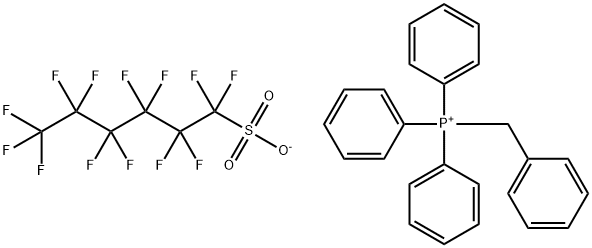 Phosphonium, triphenyl(phenylmethyl)-, 1,1,2,2,3,3,4,4,5,5,6,6,6-tridecafluoro-1-hexanesulfonate (1:1) Structure