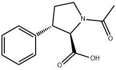 D-Proline, 1-acetyl-3-phenyl-, (3S)- 化学構造式