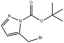 1H-Pyrazole-1-carboxylic acid, 5-(bromomethyl)-, 1,1-dimethylethyl ester Struktur