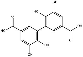 [1,1'-Biphenyl]-3,3'-dicarboxylic acid, 5,5',6,6'-tetrahydroxy- Structure