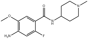Benzamide, 4-amino-2-fluoro-5-methoxy-N-(1-methyl-4-piperidinyl)- Structure