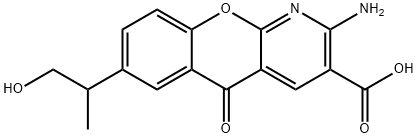 5H-[1]Benzopyrano[2,3-b]pyridine-3-carboxylic acid, 2-amino-7-(2-hydroxy-1-methylethyl)-5-oxo- Struktur