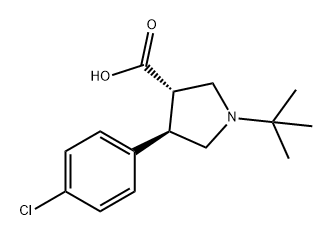 3-Pyrrolidinecarboxylic acid, 4-(4-chlorophenyl)-1-(1,1-dimethylethyl)-, (3S,4R)- Structure