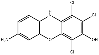 1,2,4-trichloro-7-amino-3H-isophenoxazin-3-one 化学構造式