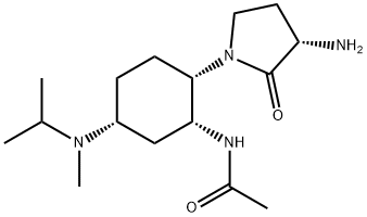 Acetamide, N-[(1R,2S,5R)-2-[(3S)-3-amino-2-oxo-1-pyrrolidinyl]-5-[methyl(1-methylethyl)amino]cyclohexyl]- Structure