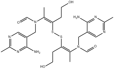 Formamide, N,N'-[dithiobis[2-(2-hydroxyethyl)-1-methyl-2,1-ethenediyl]]bis[N-[(4-amino-2-methyl-5-pyrimidinyl)methyl]-, (Z,Z)- (9CI) Structure