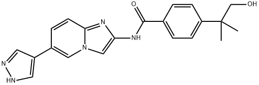 Benzamide, 4-(2-hydroxy-1,1-dimethylethyl)-N-[6-(1H-pyrazol-4-yl)imidazo[1,2-a]pyridin-2-yl]- Struktur