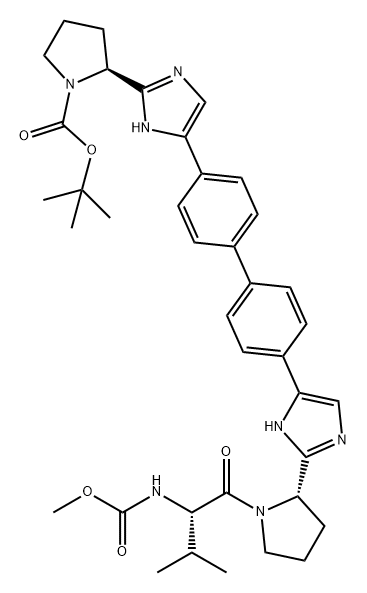 1-Pyrrolidinecarboxylic acid, 2-[5-[4'-[2-[(2S)-1-[(2S)-2-[(methoxycarbonyl)amino]-3-methyl-1-oxobutyl]-2-pyrrolidinyl]-1H-imidazol-5-yl][1,1'-biphenyl]-4-yl]-1H-imidazol-2-yl]-, 1,1-dimethylethyl ester, (2S)-